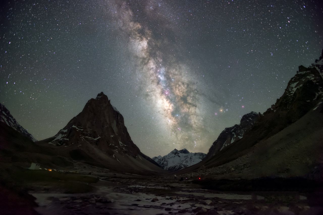 breathtaking view of the milky way illuminating the night sky above th