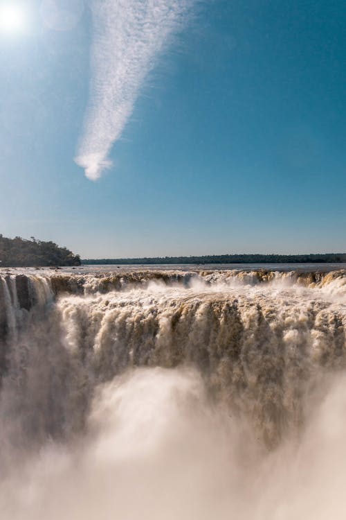 Iguazu Falls on the Border of Argentina and Brazil 