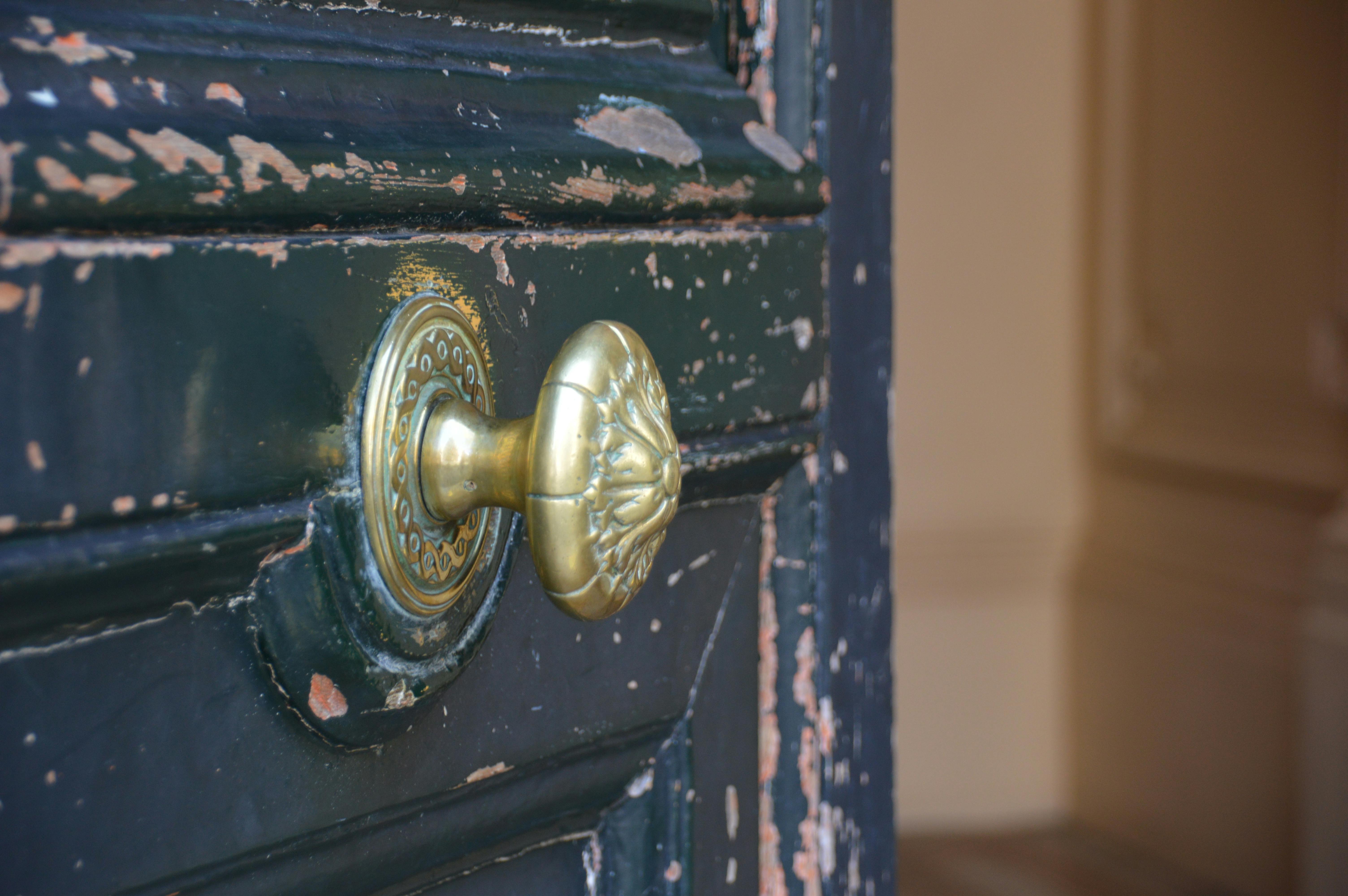 Free stock photo of brass, brass door handle, brass doorknob