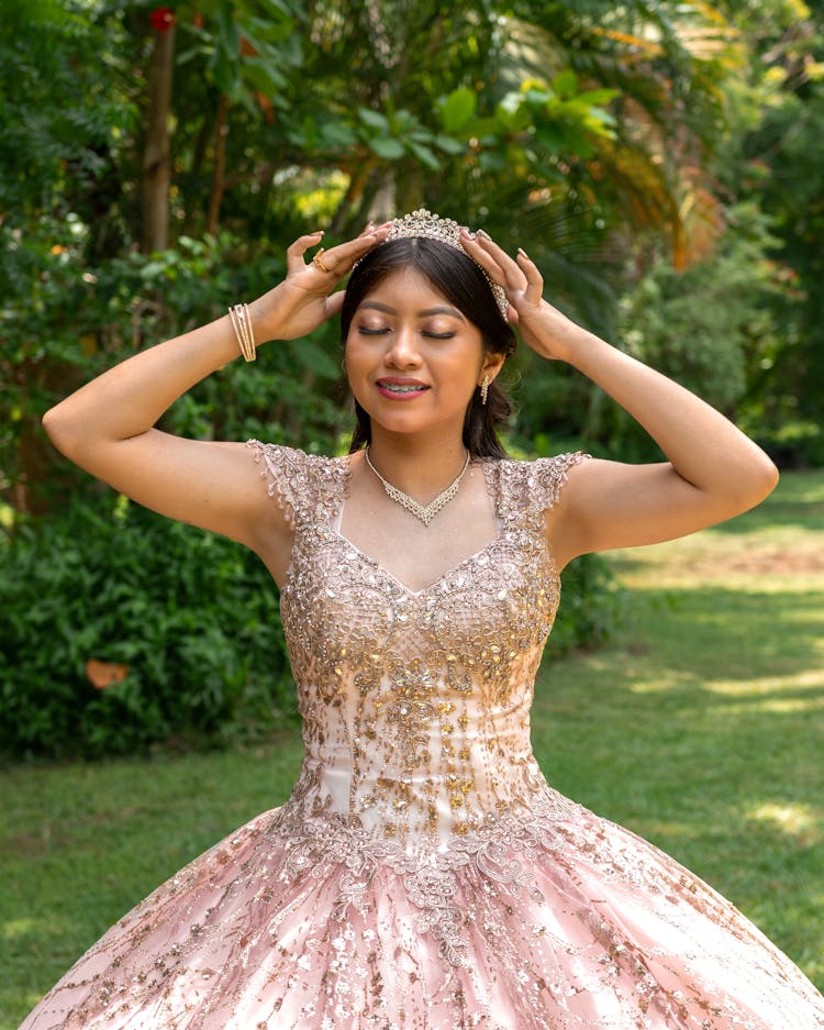 Woman In Dress And Crown