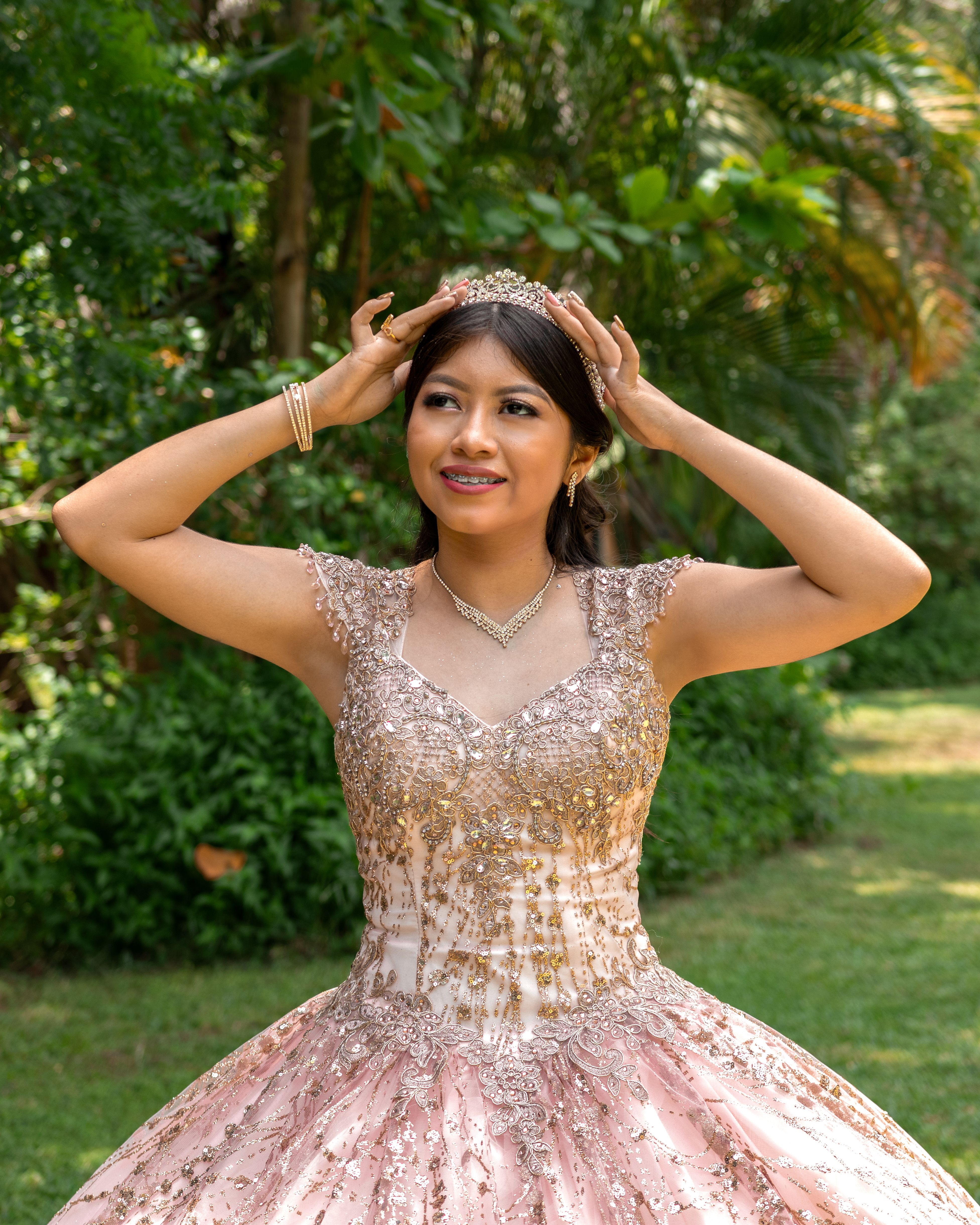 Portrait of Woman in Crown and Dress · Free Stock Photo
