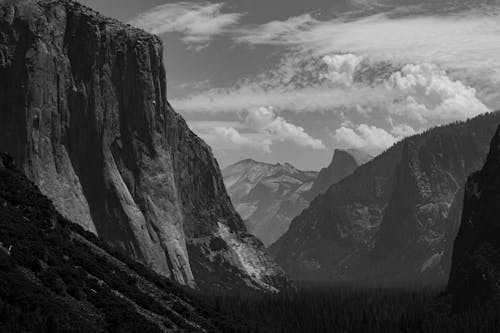 Black and White Photo of the Mountains 