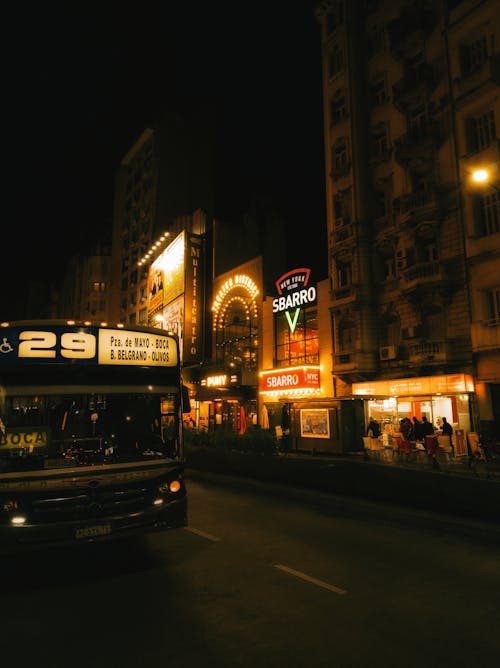 Buenos Aires Street at Night