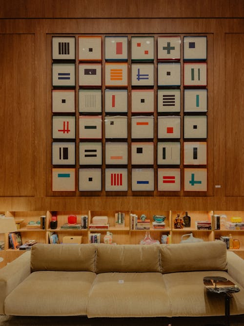 Living Room with Modern Art on the Wall
