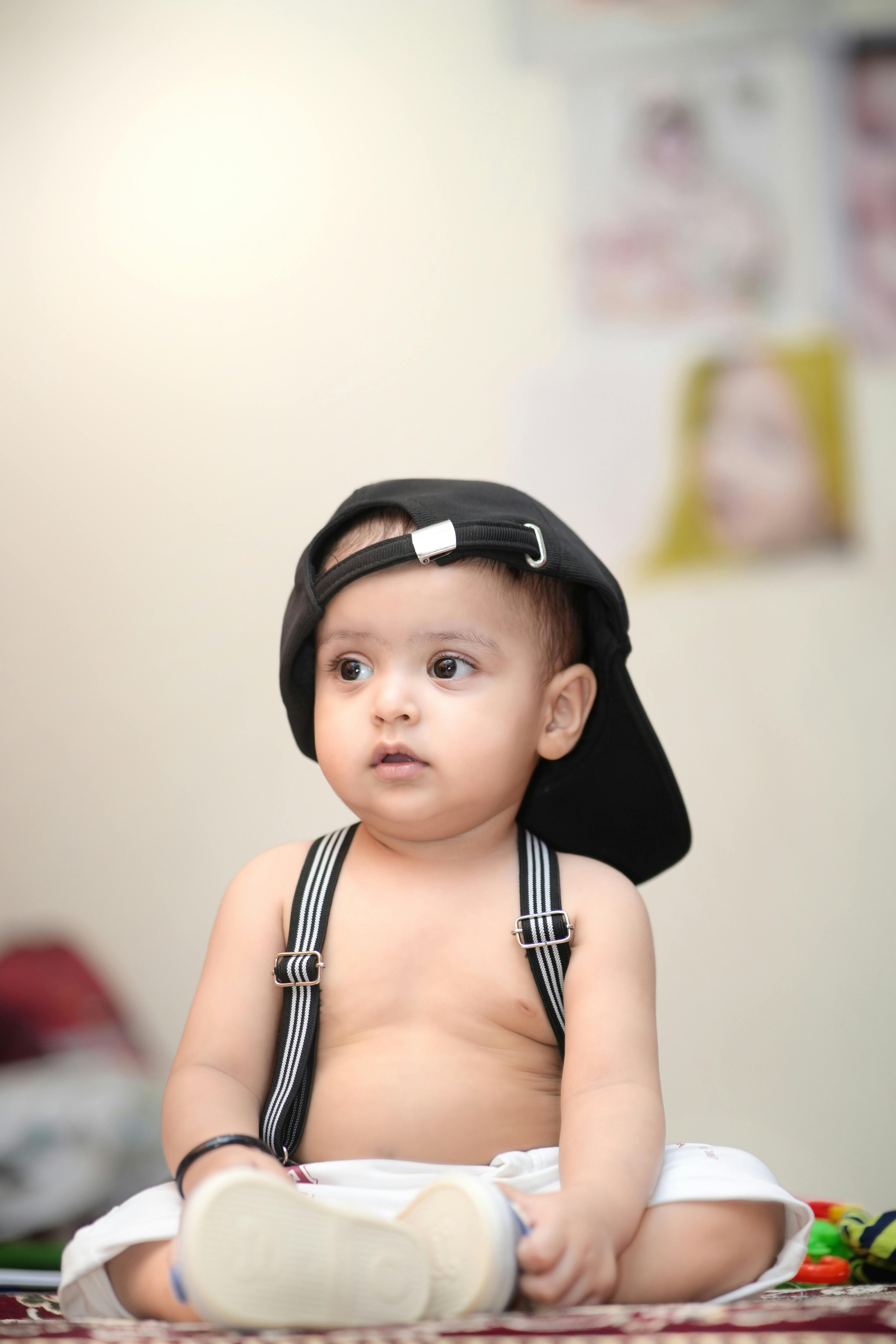 Cute baby 2024 with cap