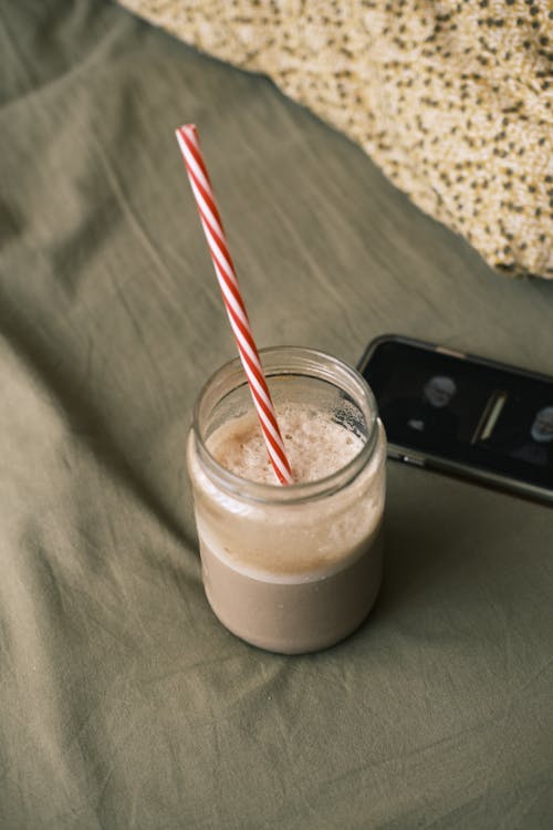 Drink with Straw in Jar