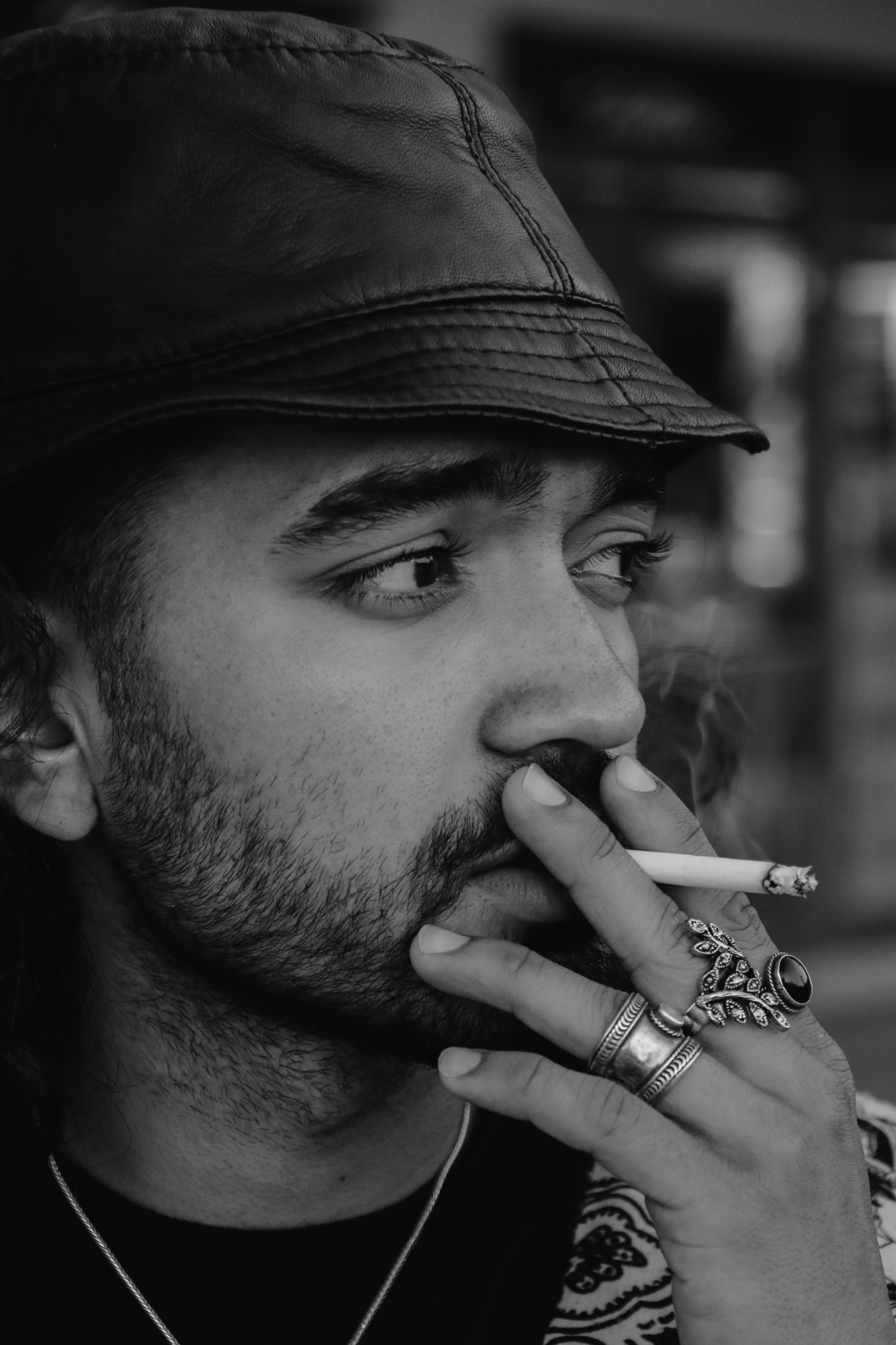 Men Smoking Cigarettes In Black And White Free Stock Photo men-smoking-cigarettes-in-black-and-white-free-stock-photo