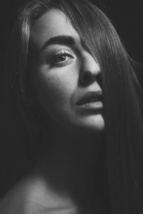 Black and White Portrait of a Young Woman · Free Stock Photo