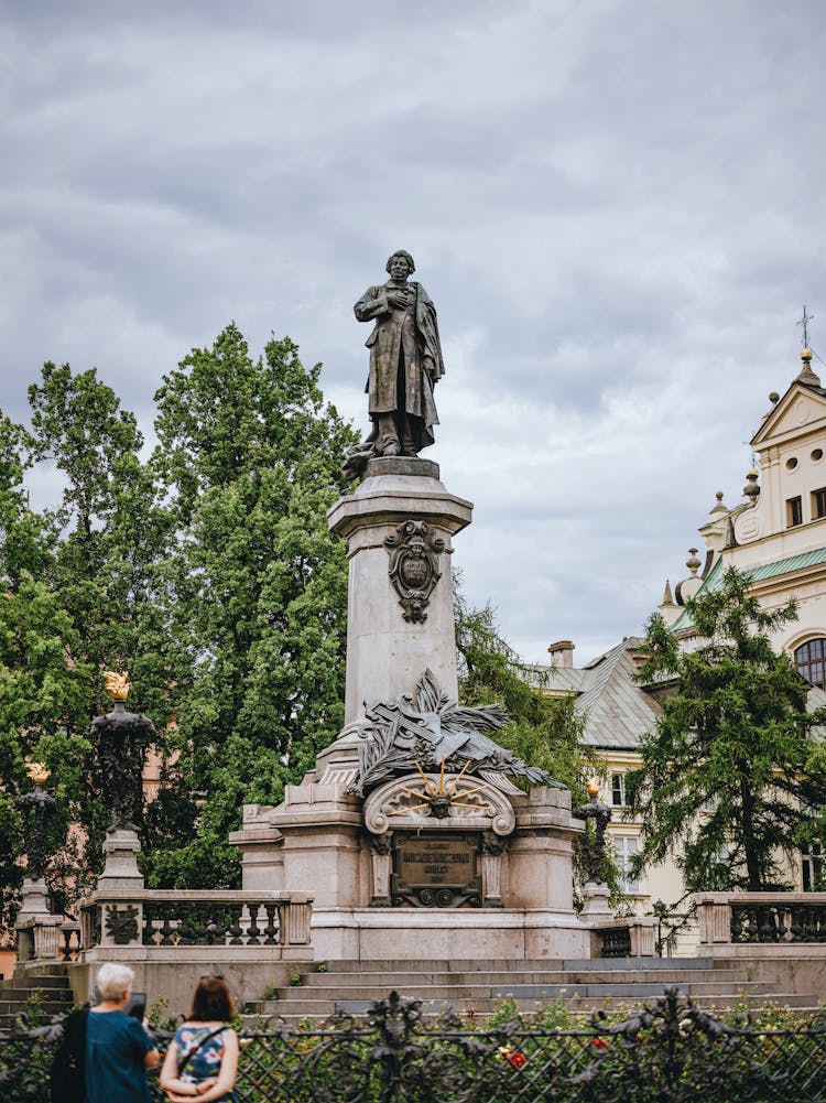 Adam Mickiewicz Monument In Warsaw, Poland 