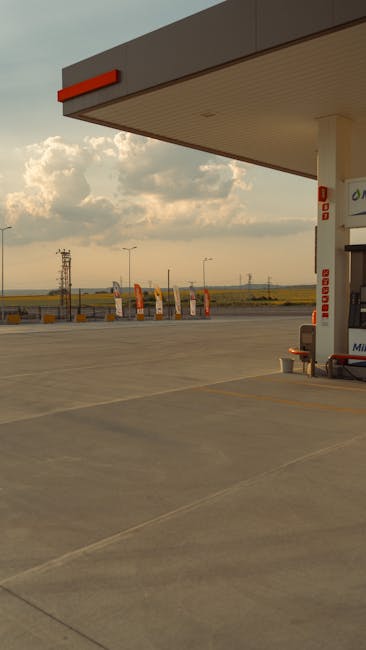 Love’s RV stop with RV parking area and hookups at sunset