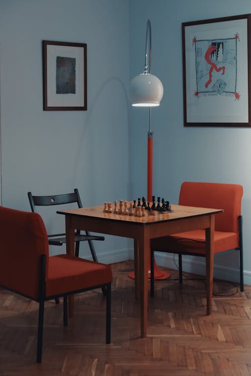 Chess Board on Table