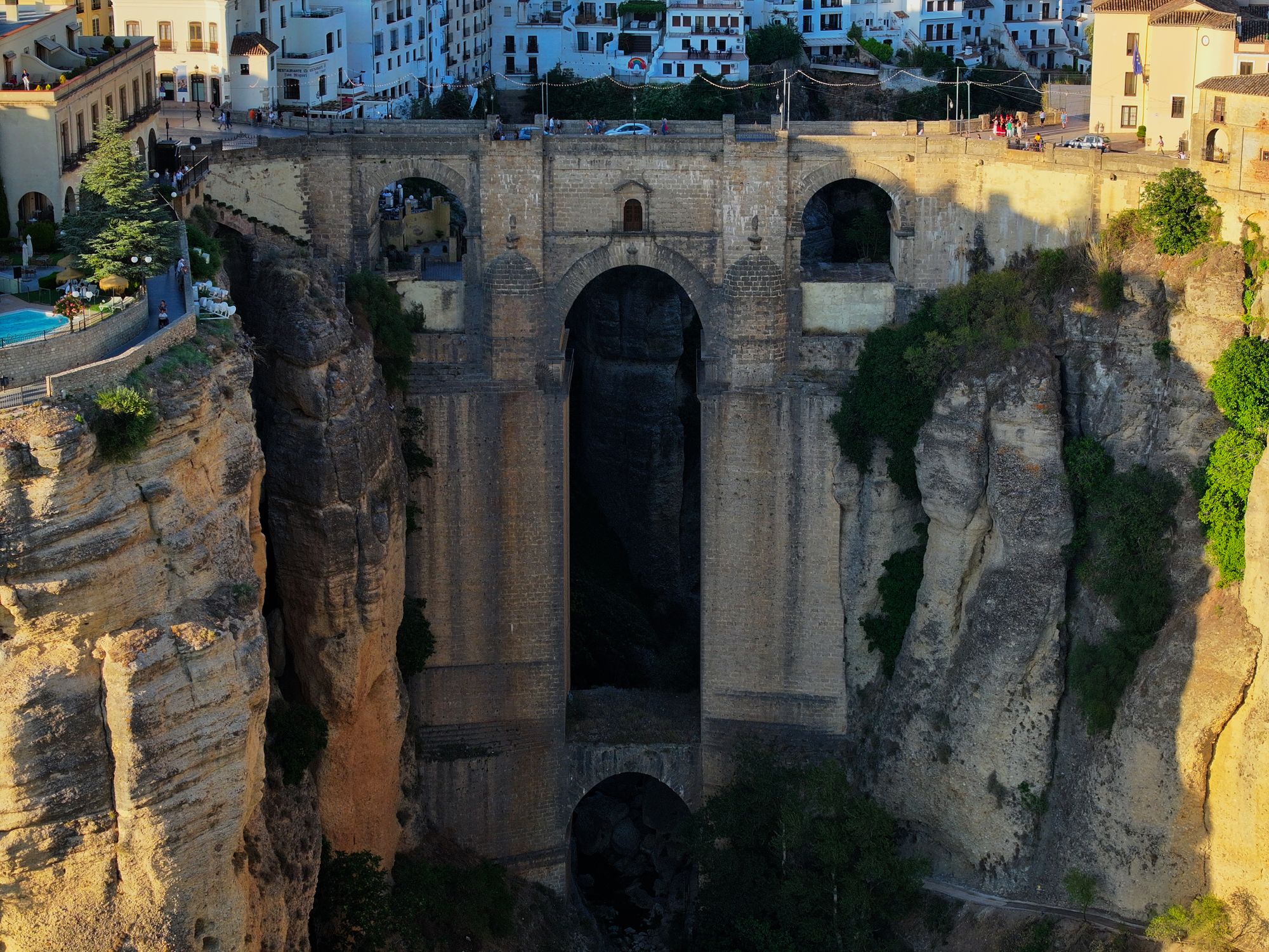 George In Ronda Spain 18th Century Stone Arch Bridge and Museum over El Tajo Gorge in Ronda ...