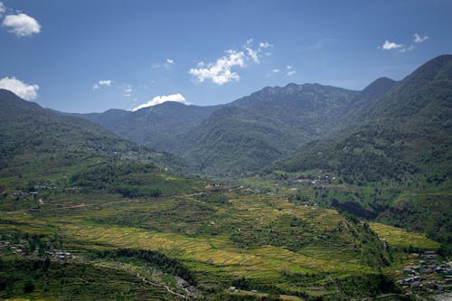 Terraced Fields and Villages in the Valley