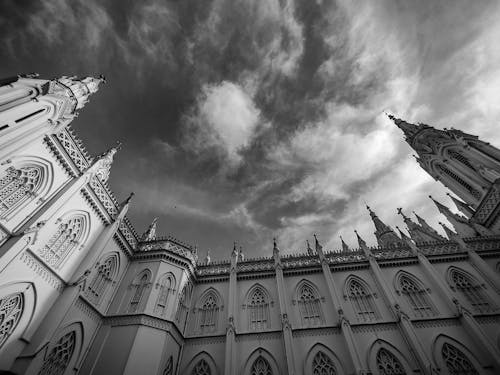 Traditional Church in Black and White