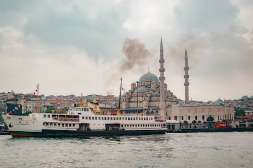 Yeni Cami over Sea Coast in Istanbul