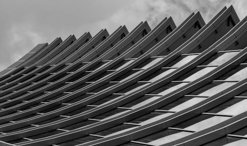 Modern Building Wall in Black and White