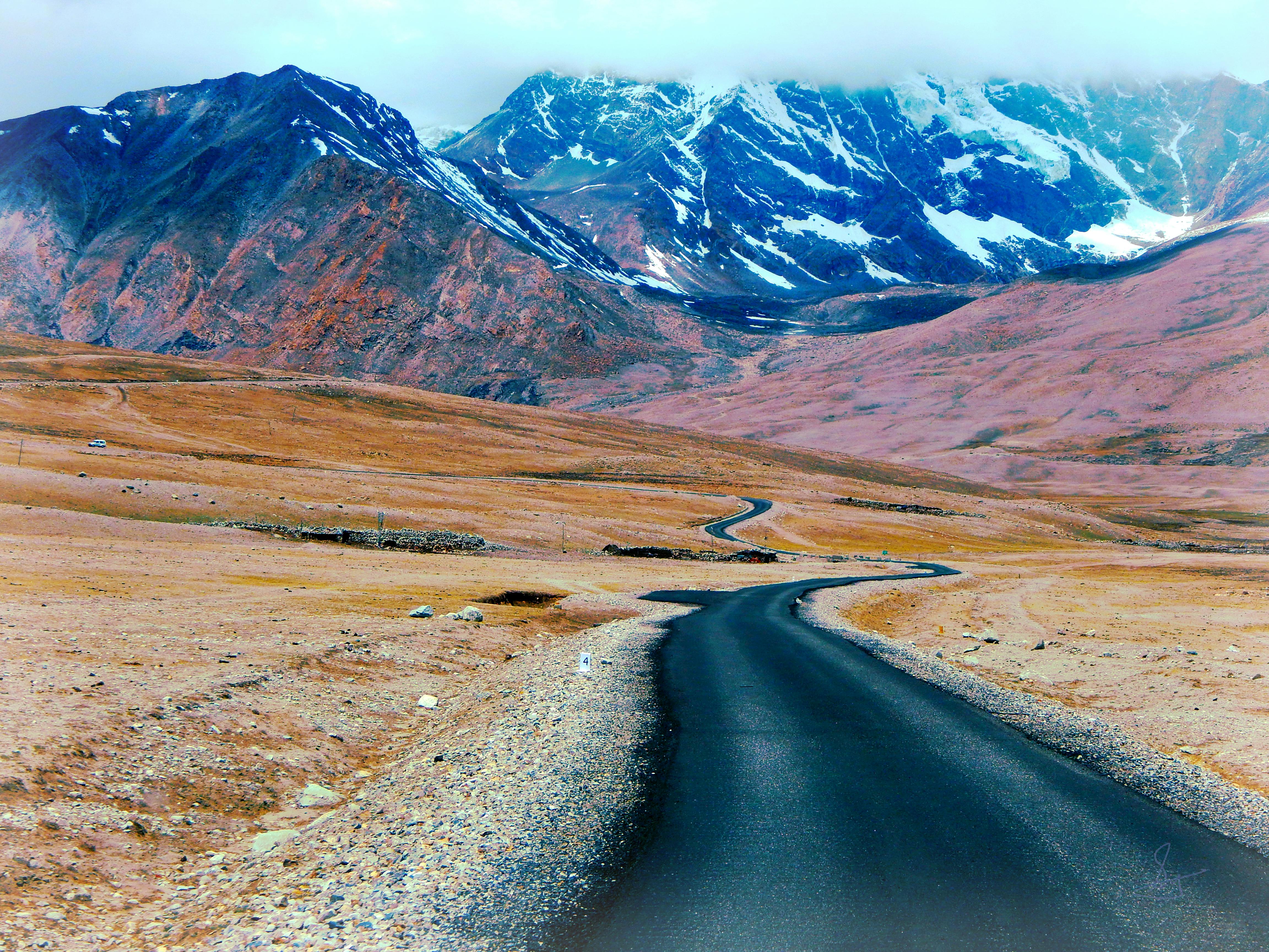 Free stock photo of empty road, ice, mountain
