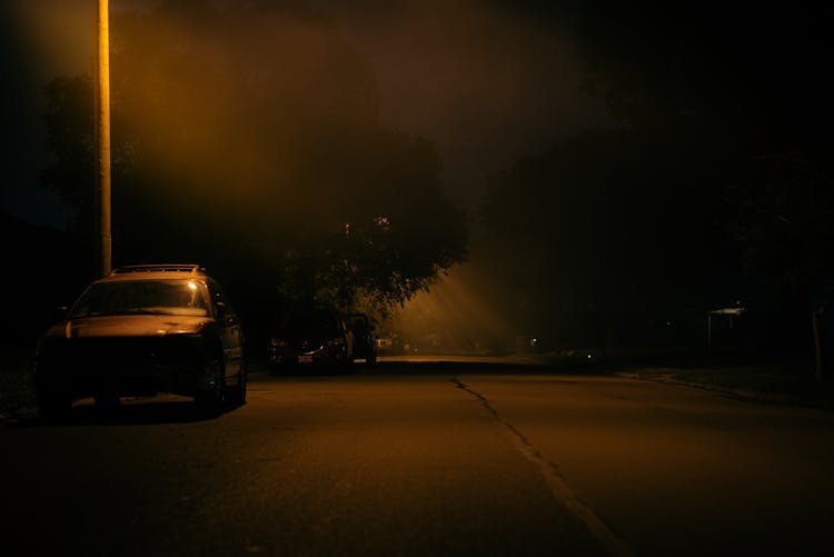 Picture Of An Empty Street In City At Night 