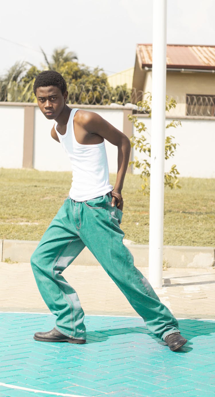 Young Man Posing Outside In Summer 