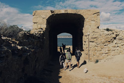 Free stock photo of back, blue, cliff