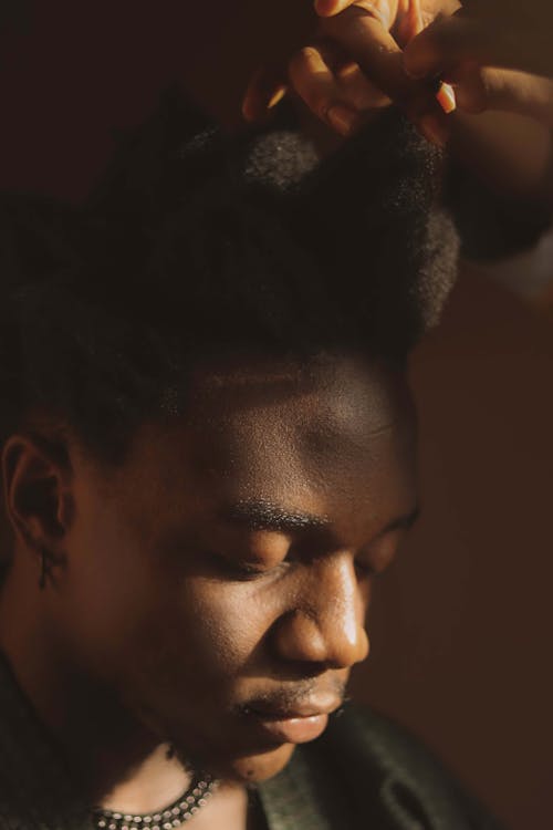 Man Having his Hair Done 