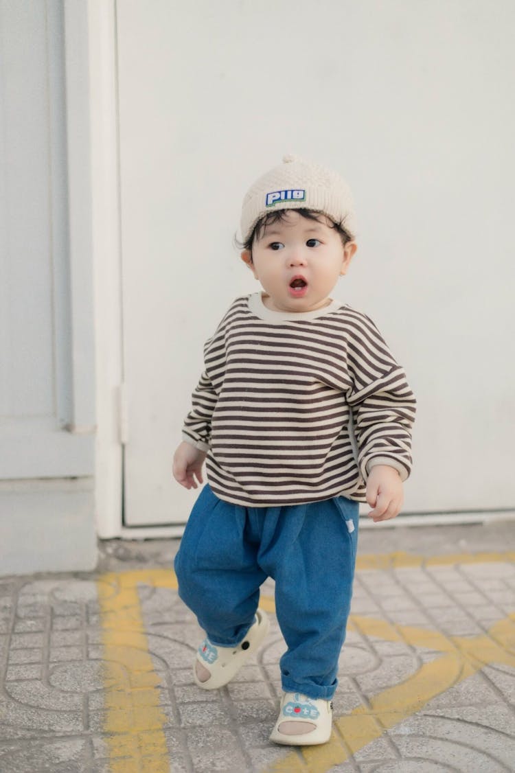 Little Boy On A Walk