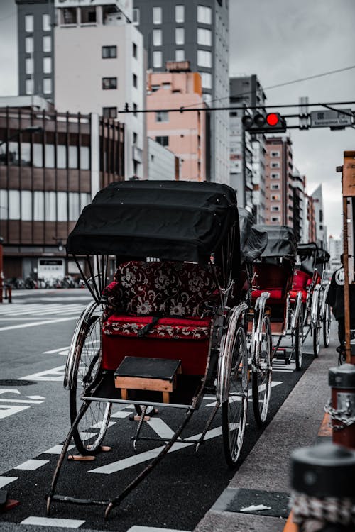 Rickshaws Parked on Street