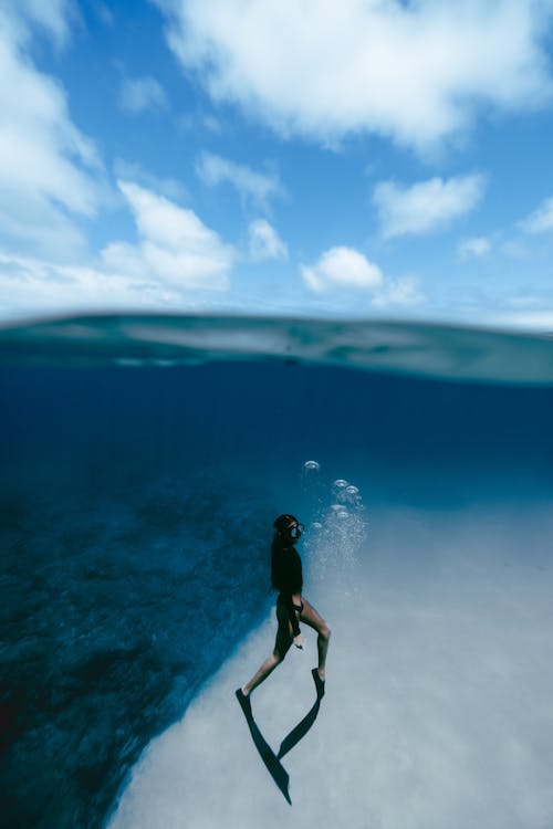 Composite Photograph of a Diver Underwater
