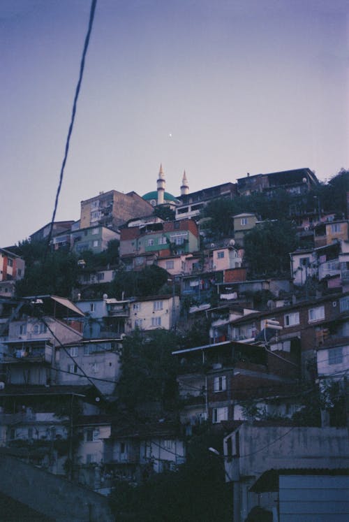 Mountainside Built Up with Houses and a Mosque