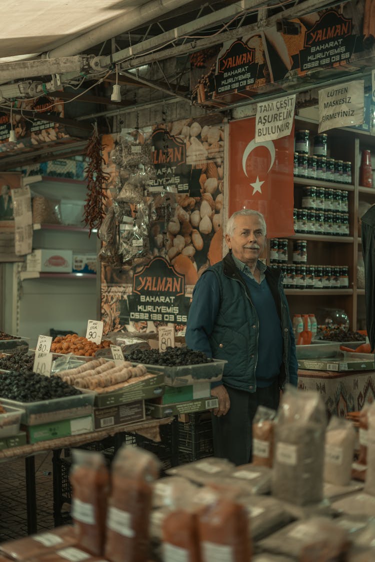 Elderly Man In Store In Turkey