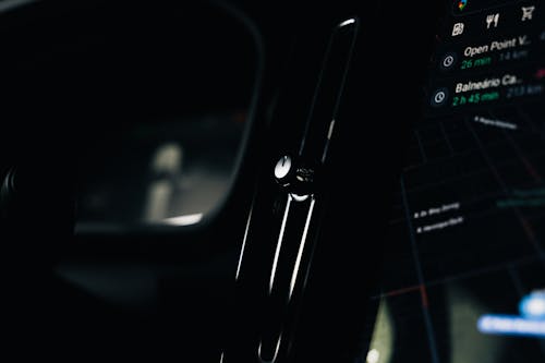 Close-up of a Touchscreen Inside a Car