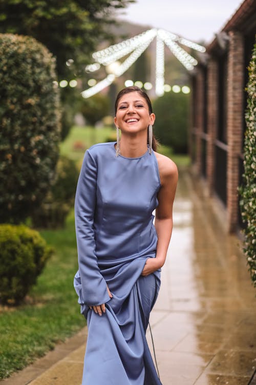 Woman Wearing Dress on a Garden Party