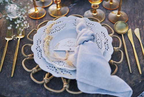 Free Close-up of an Elegant Table Setting  Stock Photo