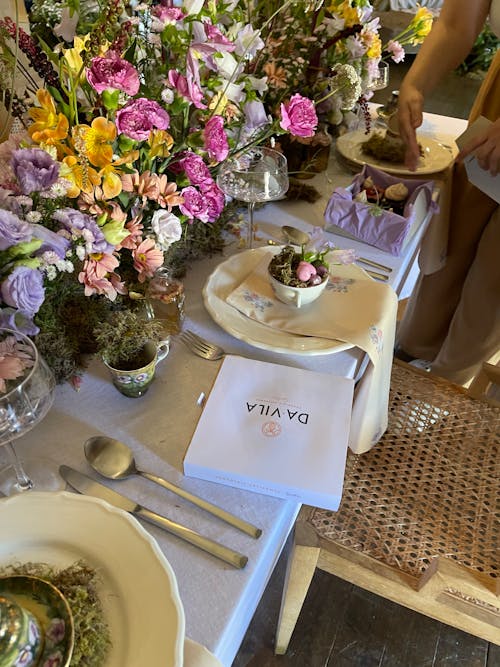 Table Setting with Flower Decoration