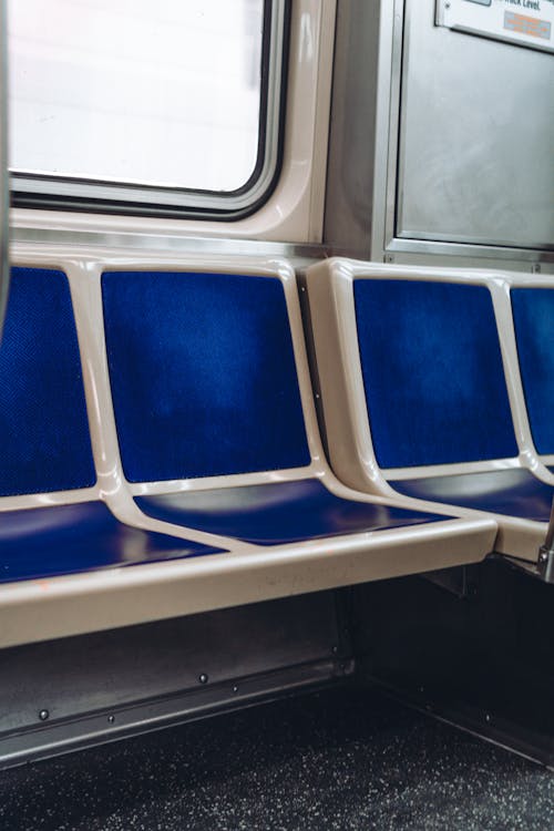 Blue Seats on Metro Train