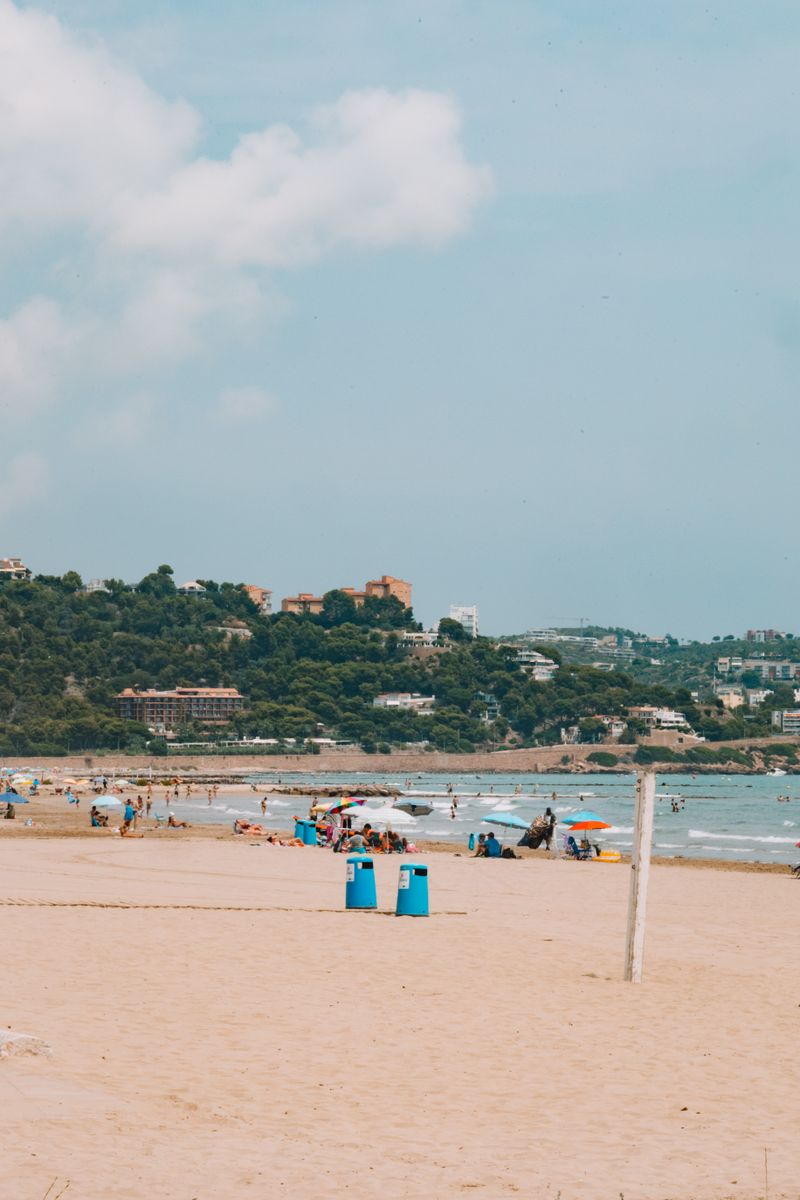 Benidorm beach with scenic hills in background