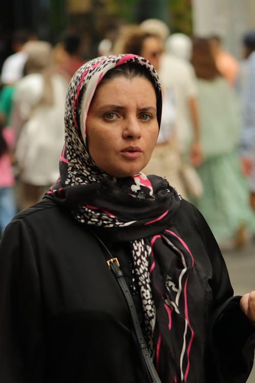 Woman in Shawl and Black Clothes