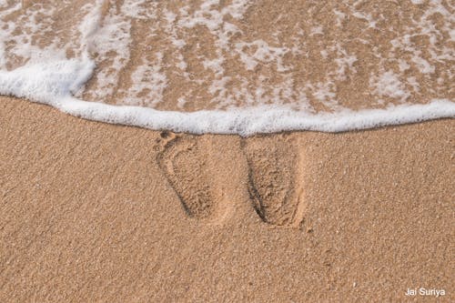 海灘, 脚印 的 免费素材图片