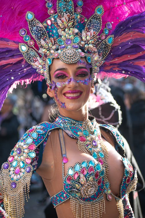 Portrait of Woman Wearing a Costume on a Carnival