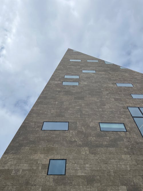 Low Angle Shot of the Facade of Forum Groningen Building in Groningen, Netherlands 