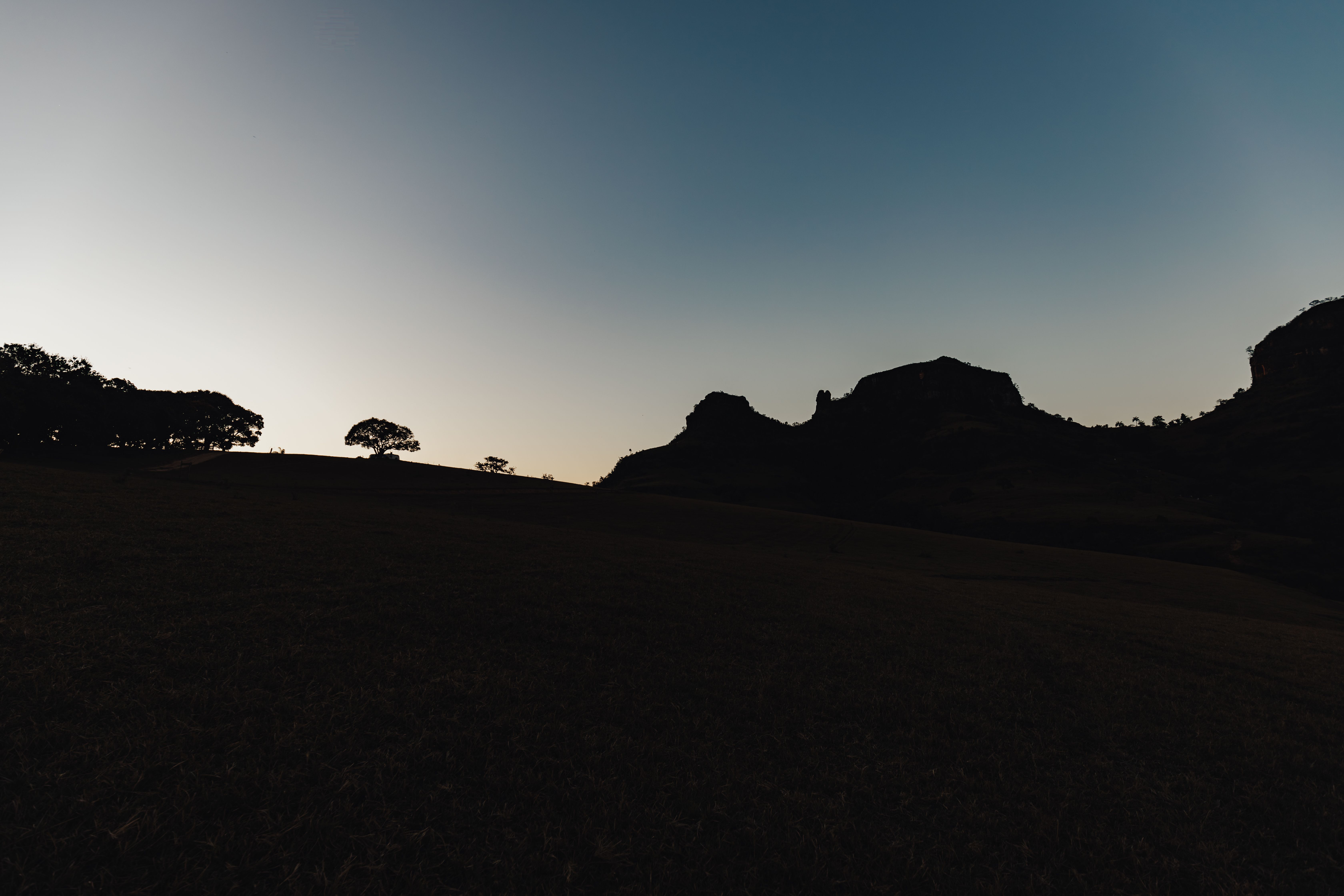 Silhouettes of Trees and Rock Formations, Botucatu, Brazil · Free Stock ...