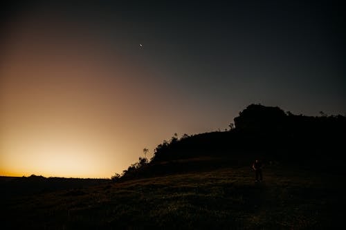 Fotos de stock gratuitas de anochecer, arboles, montaña