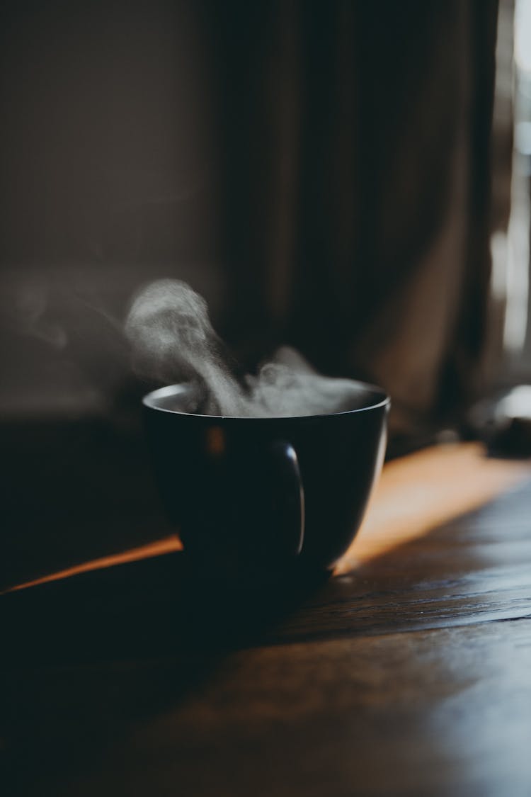 Steam From Hot Drink In Cup