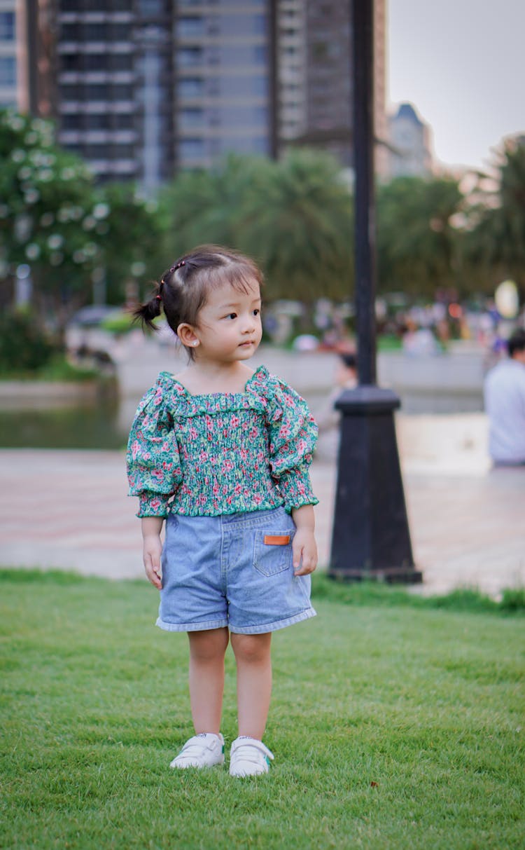 Little Girl On A Lawn