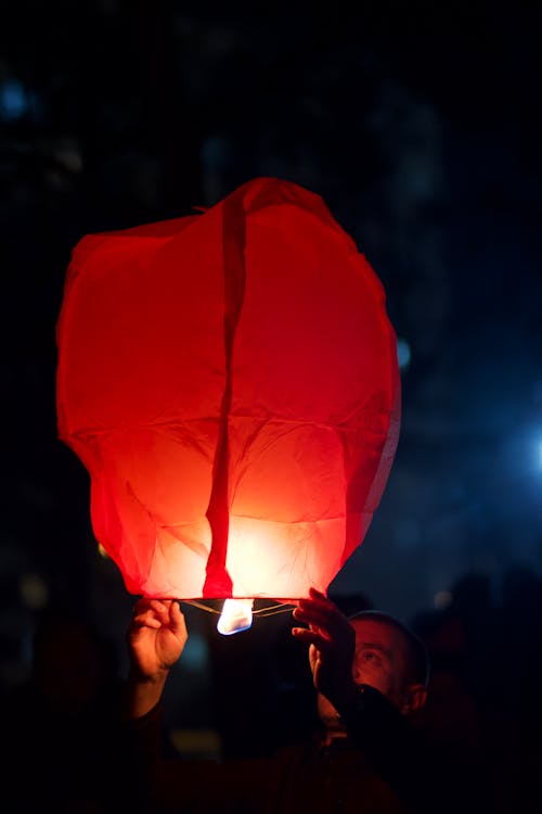 Free Lantern in the Dark Stock Photo