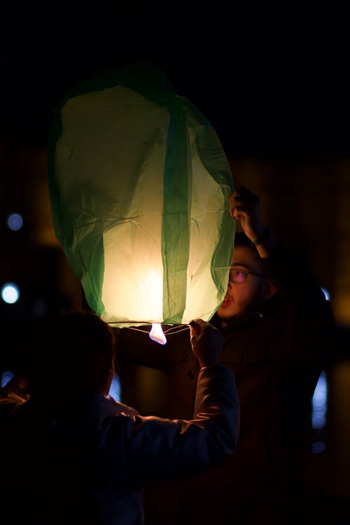 Free Lantern in the Dark Stock Photo