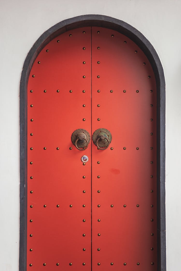 Double Wings Door With Metal Knockers