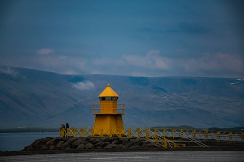 Yellow Lighthouse on Sea Coast
