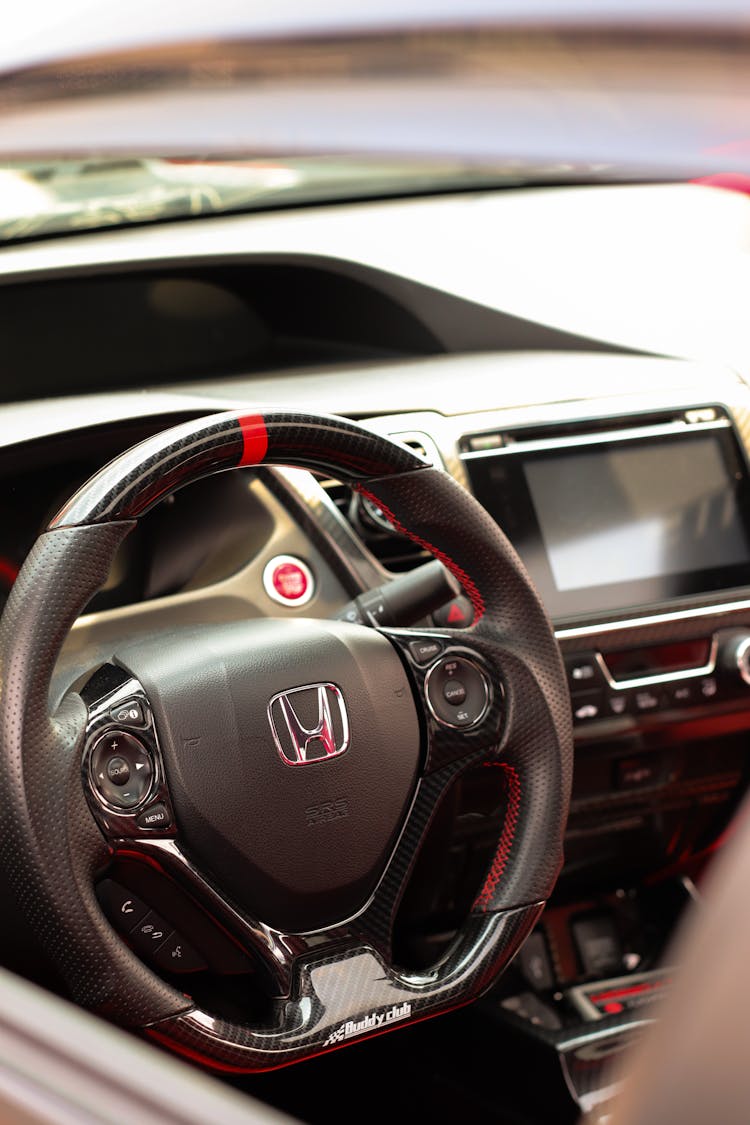 Steering Wheel With Honda Logo