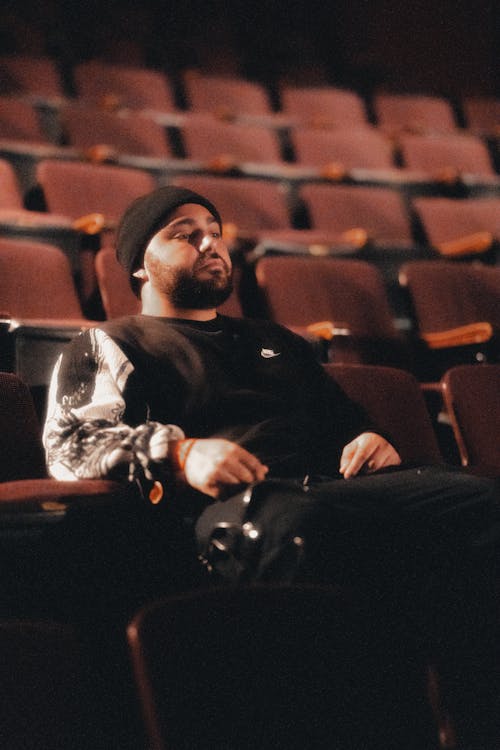 A Man Sitting in a Movie Theater